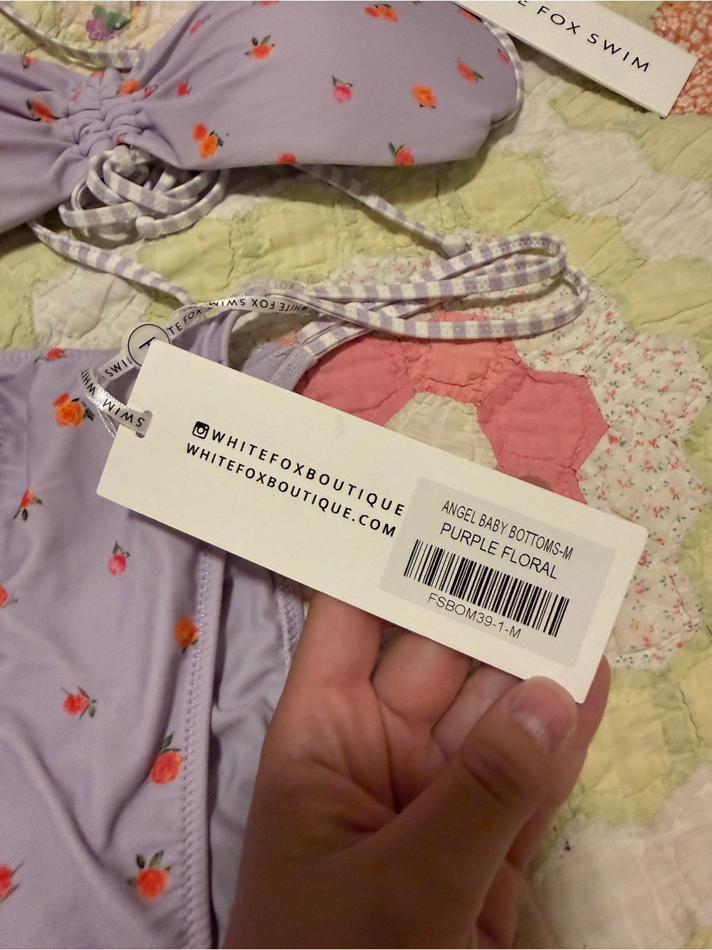 White Fox Boutique Purple Floral Bikini Set NWT - Picture 2 of 5